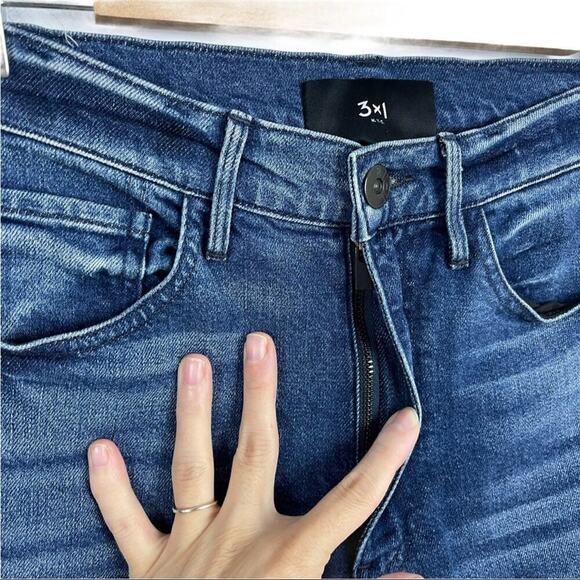 3X1 Higher Ground Fringe Crop Straight Leg Jeans - Picture 6 of 16